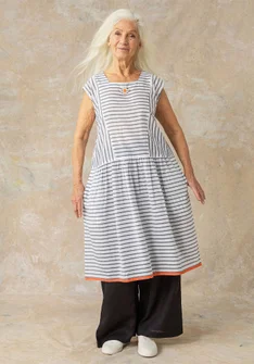 “Nord” woven dress in organic cotton - halvblekt