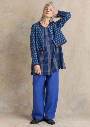 Strickjacke „Vendela“ aus Bio-/Recycling-Baumwolle - pazifikblau