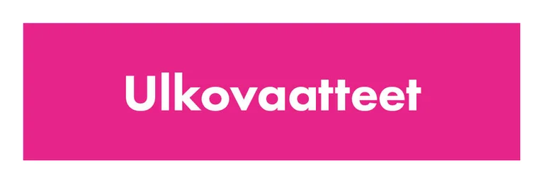 A pink card with “Outerwear” written in white.