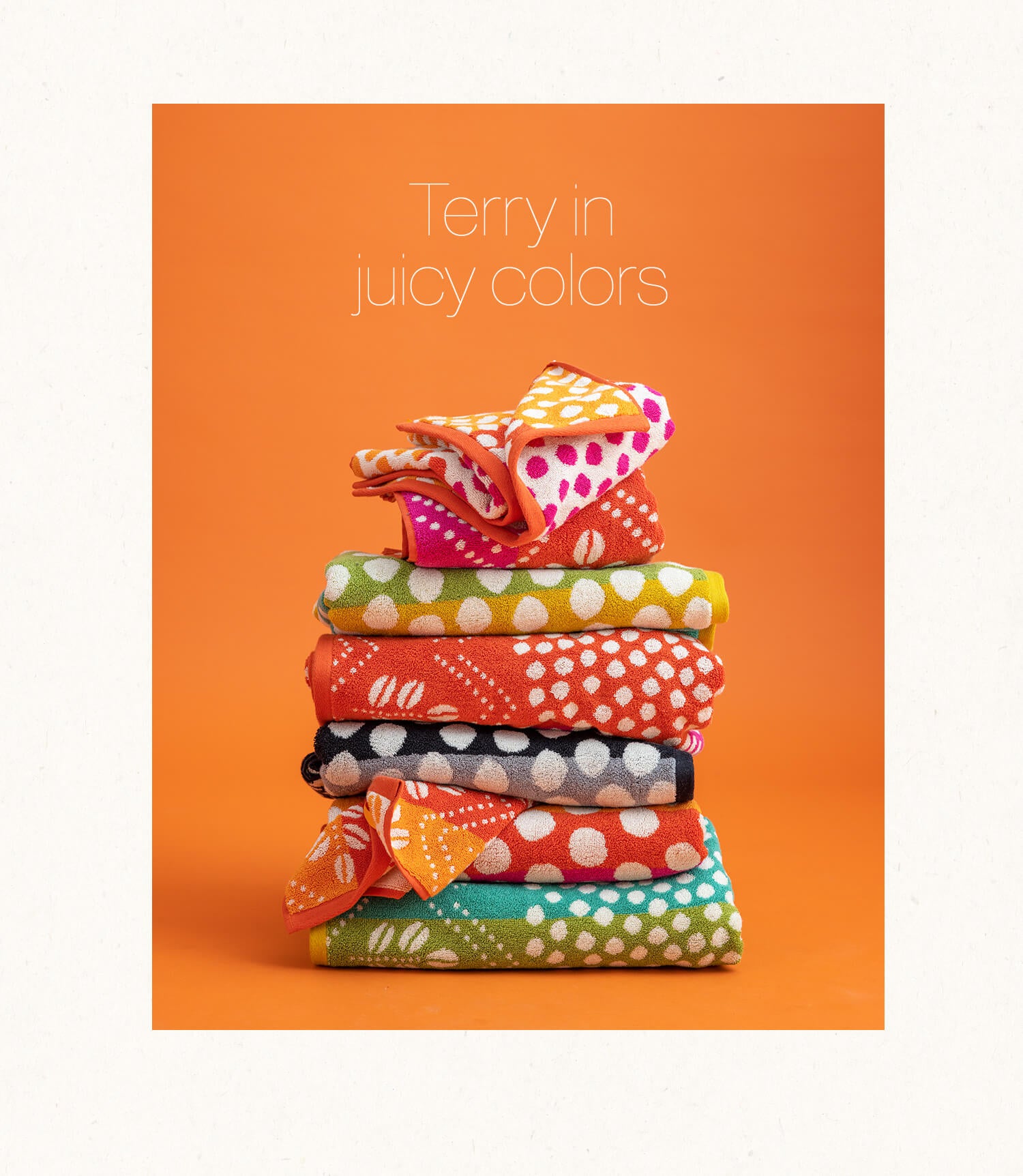Fruity coloured terry towelling
