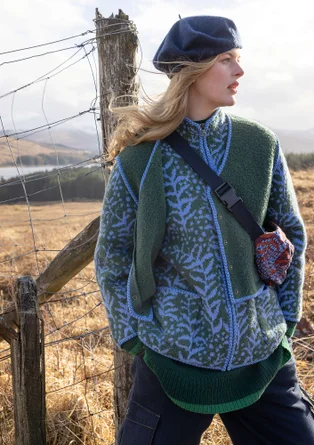 Gestrickte Jacke „Sälen“ aus Wollbouclé - monstera