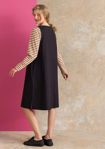 “Esme” woven organic cotton/linen dress - black