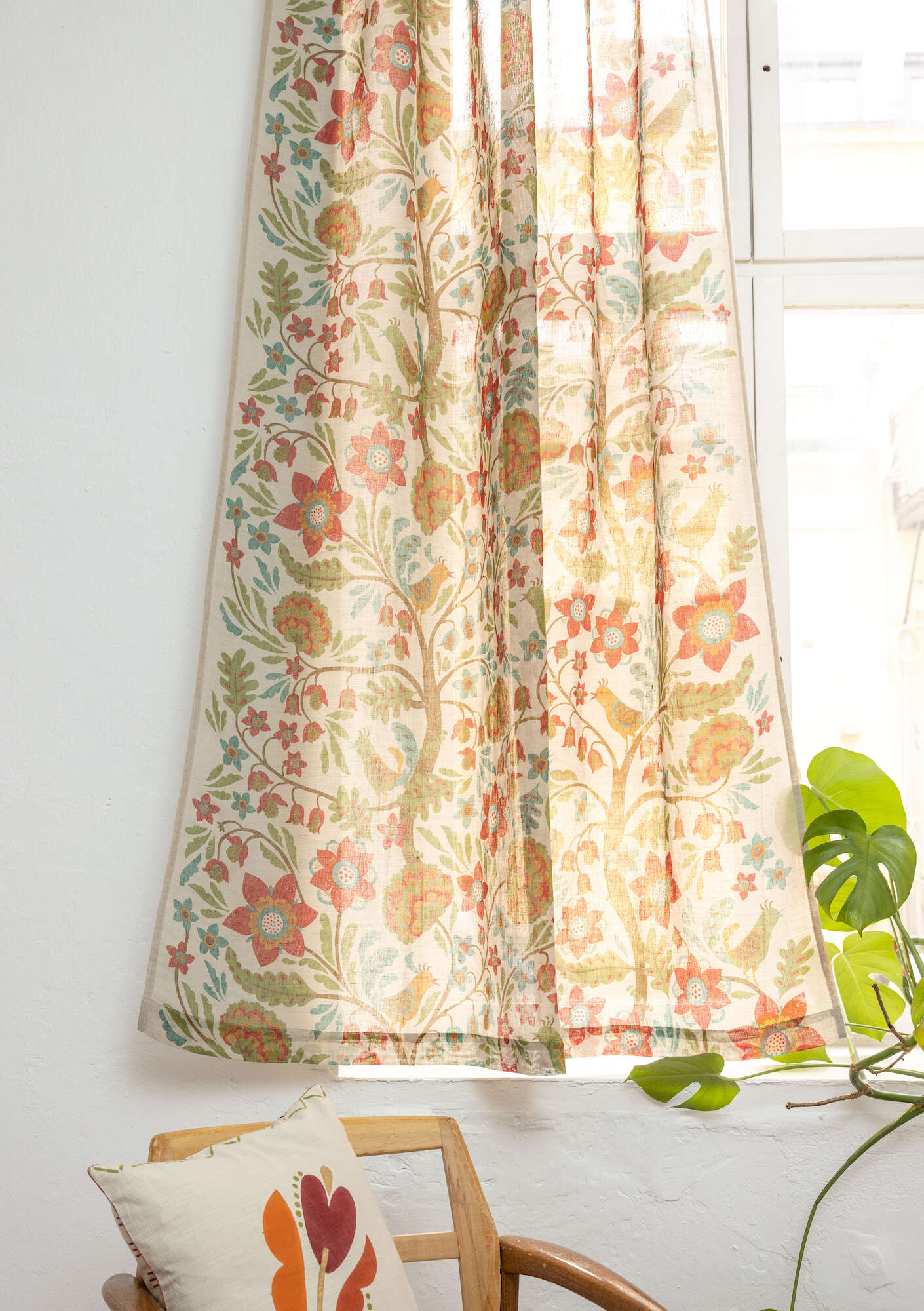 “Tree of life” curtain in linen/cotton nature thumbnail