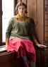 “Maria” organic/recycled cotton sweater (pine M)