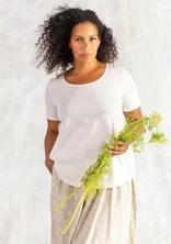 Ines short-sleeved jersey top in organic cotton - light ecru