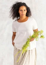 Kortärmad trikåtop "Ines" i ekologisk bomull - halvblekt