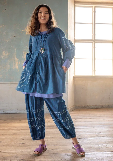“Buij” tunic in organic cotton - indigo