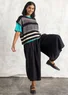 “Rut” knitted top in a blend of organic and recycled cotton (ash grey/stripe S)