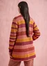 “Andromeda” organic/recycled cotton long cardigan (rhubarb L)