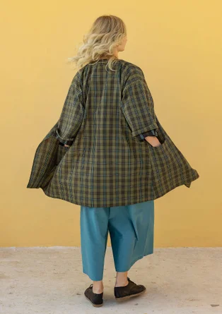 Kimono à carreaux "Coimbatore" en coton biologique - feuilles de bouleau