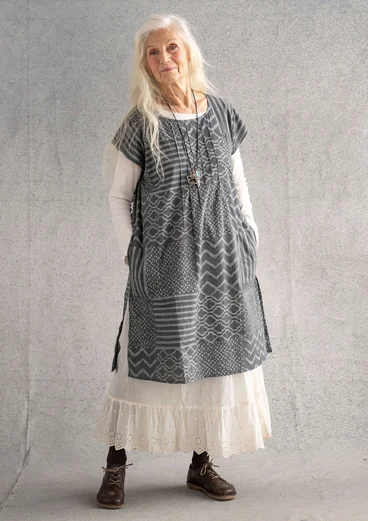 Robe tissée « Ritu » en coton biologique - noir