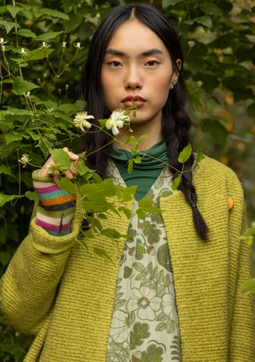 Wool/organic cotton wrap cardigan - 