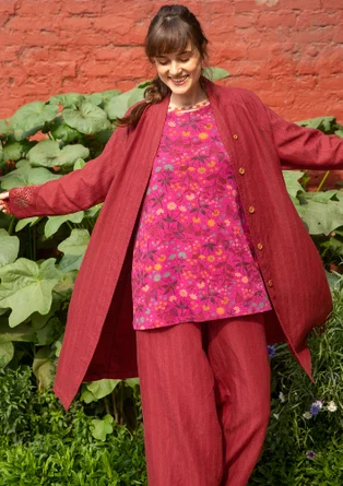 Manteau "Woodland" en coton biologique/lin - rouge agate