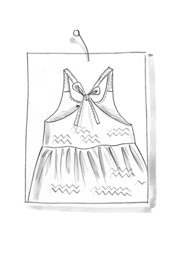 Vevd kjole i økologisk bomull - mørk peon