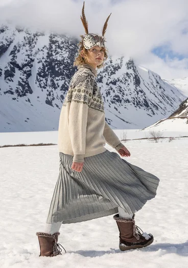 “Luna” lambswool blend sweater - light sand