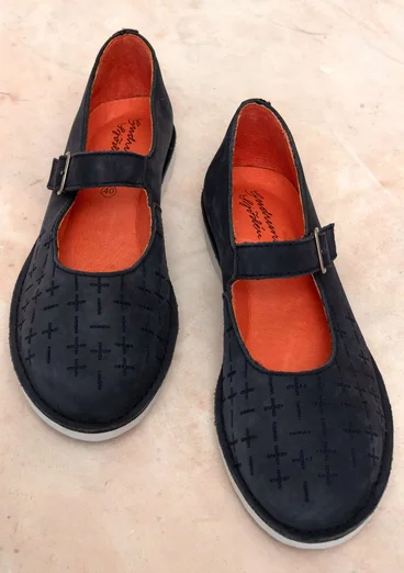 Chaussures à bride “Earth” en nubuck - encre