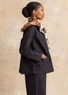 “Esme” woven organic cotton/linen jacket (black L)