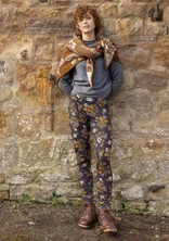 Geblümte Leggings „Idun“ aus Lyocell/Elasthan - schwarzes Umbra