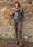Legging fleuri "Idun" en lyocell/élasthanne (ombre noire L)
