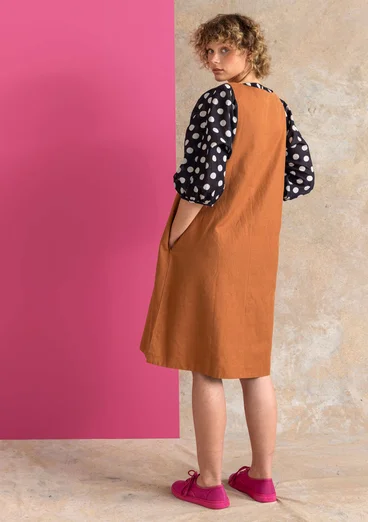 “Esme” woven organic cotton/linen dress - acorn