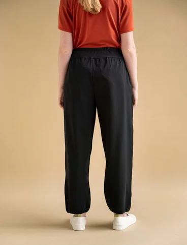 Organic cotton/elastane jersey trousers - svart