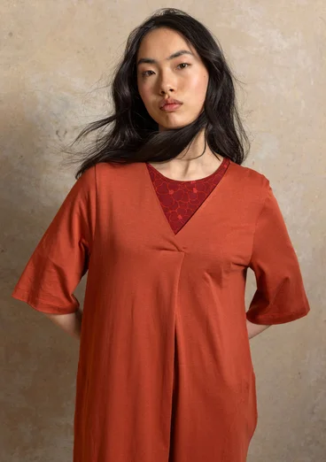 Trikåklänning ” Ophelia” i ekologisk bomull/modal - krappröd