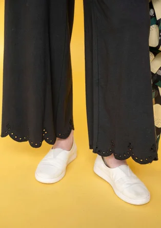 Trikåbyxa i ekologisk bomull - svart