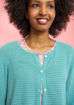 Organic/recycled cotton cardigan - jade