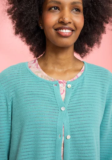 Organic/recycled cotton cardigan - jade