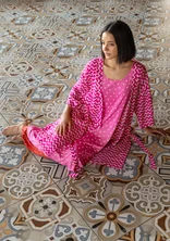 Webkimono „Travel“ aus Viskose - begonienrosa