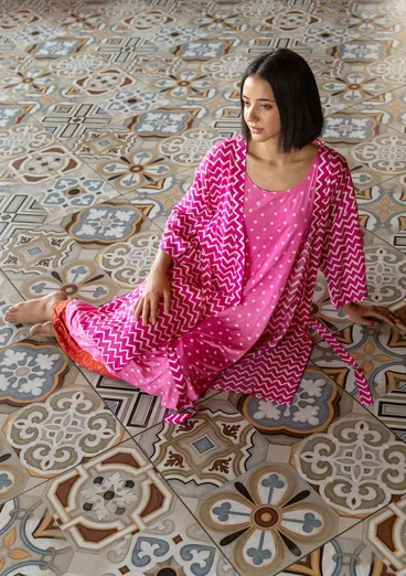 Webkimono „Travel“ aus Viskose - begonienrosa