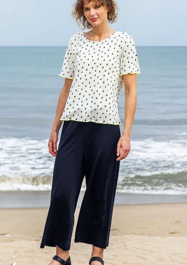 Solid-colour organic cotton jersey trousers - black