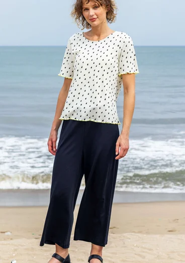 Solid-colour organic cotton jersey trousers - black