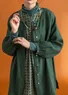 Woven “Asta” artist’s blouse in linen (dark green XS)