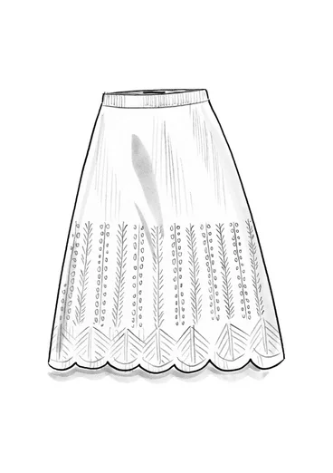 Strikket nederdel "Forgetmenot" i alpakablanding - aubergine/meleret