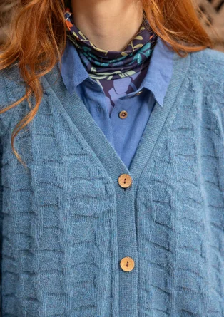 Gilet long "Harriet" en mélange de laine recyclée - indigofera/chiné