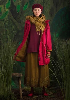 Parka "Petronella" en coton recyclé/biologique - cranberry
