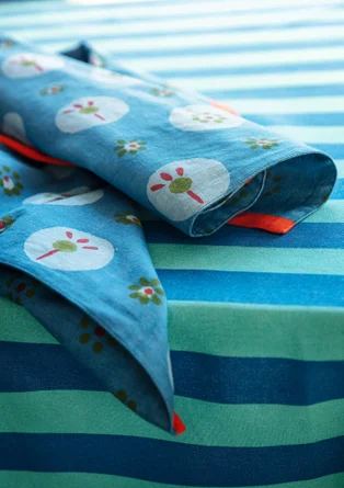 Set de table "Indra" en coton biologique - indigotier