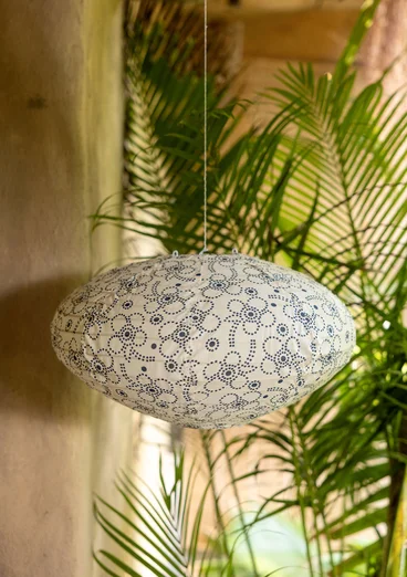 “Peru” organic cotton lampshade - indigo