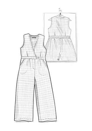 “Wavy” woven organic cotton jumpsuit - black