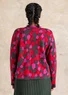 Gilet fleuri "Hillevi" en coton biologique/recyclé (aubergine L)