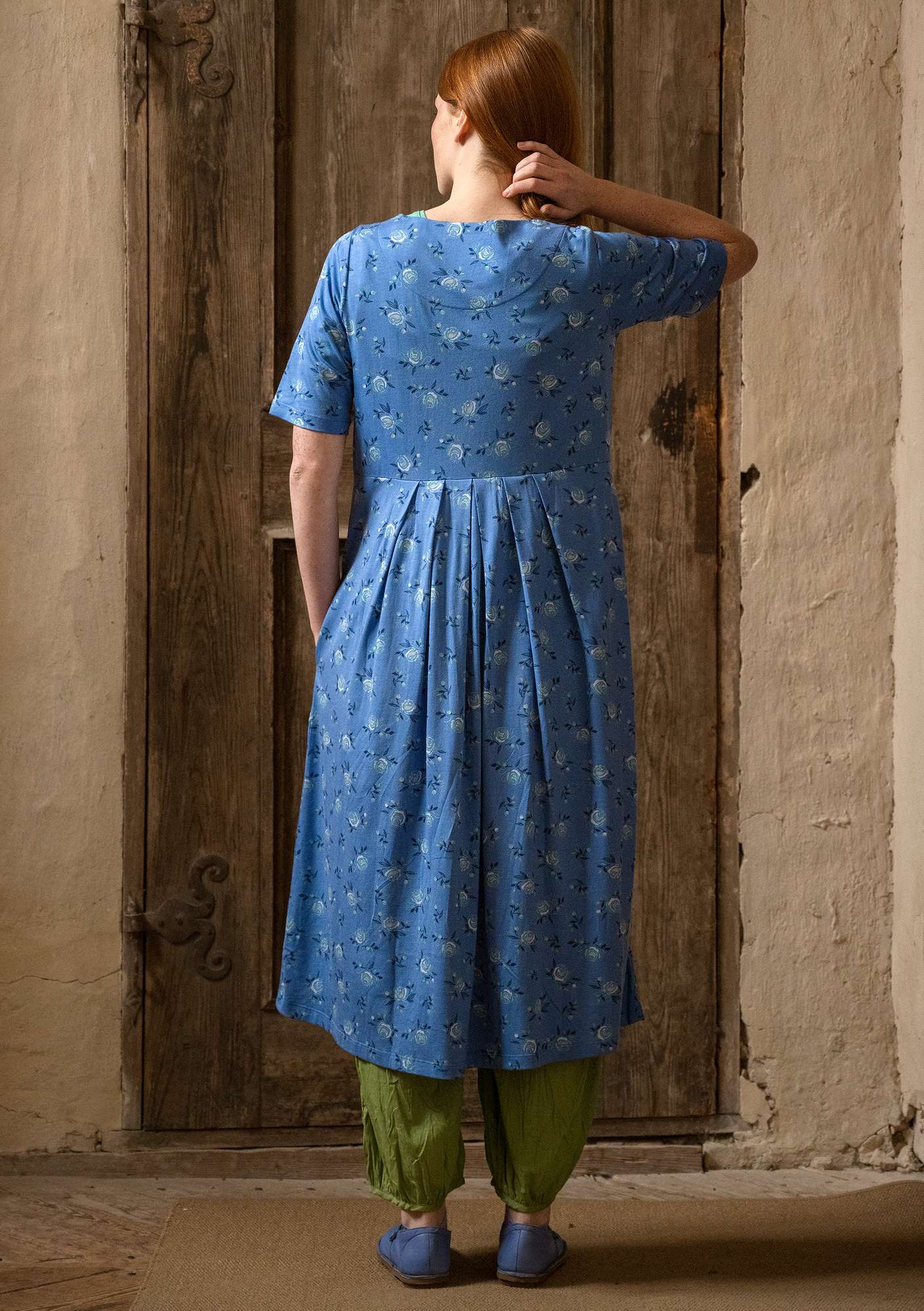 Tricot jurk  Sofia  van biologisch katoen/modal hemelsblauw thumbnail