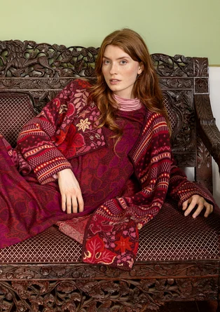 Gilet croisé "Augusta" en laine mélangée - aubergine