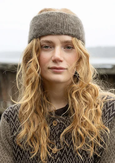 Stirnband aus Alpakawollgemisch - hellkartoffel-melange