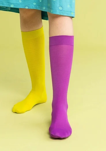 Mi-bas rayés en polyamide recyclé - géranium des bois