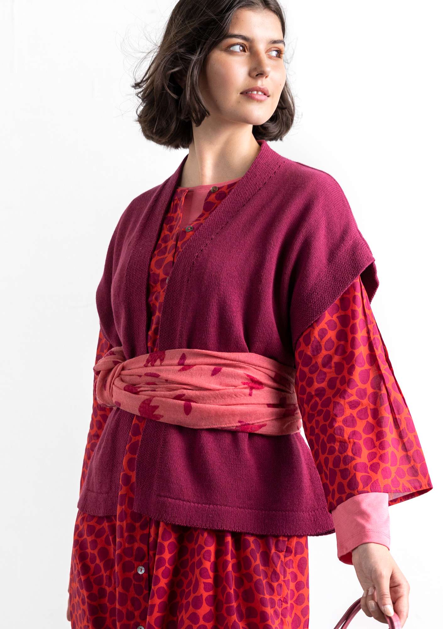 “Cordelia” knit vest purple red