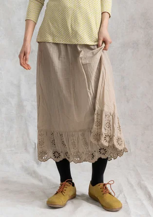 Woven organic cotton underskirt - dark natural