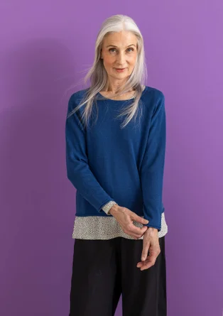 Pull en coton biologique/lyocell - bleu indigo