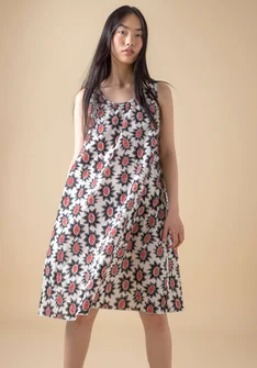Robe "Afrodite" en coton biologique tissé - vanille