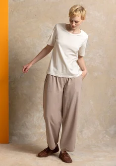 Jerseybluse ”Theia” i økologisk bomuld/elastan - fjer